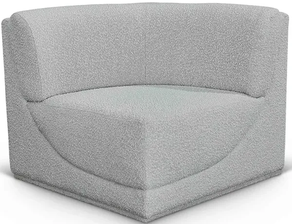 Meridian Furniture Ollie Grey Boucle Fabric Corner