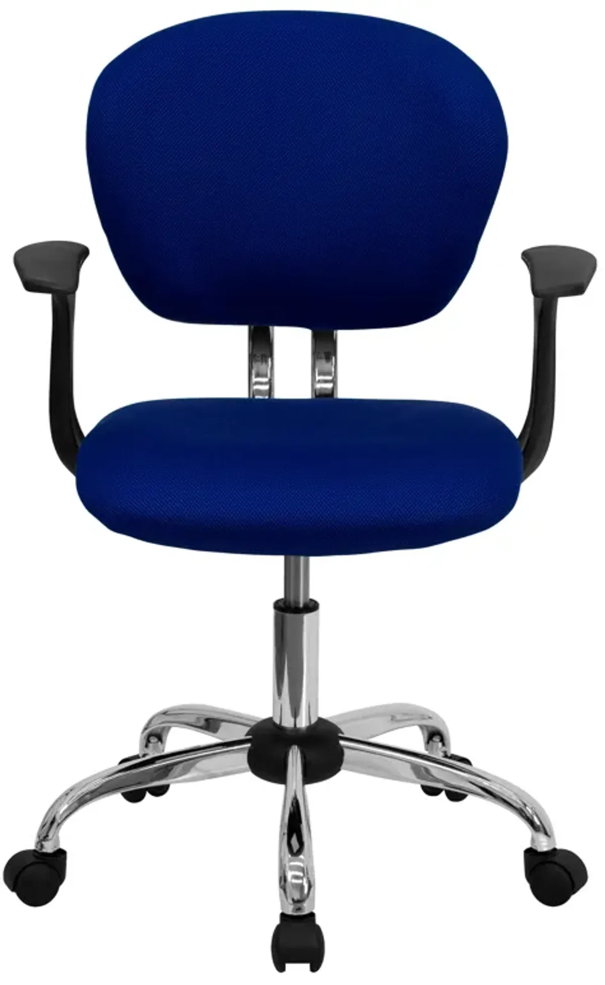 Beverly Mid-Back Mesh Padded Swivel Task Office Chair with Chrome Base and Arms