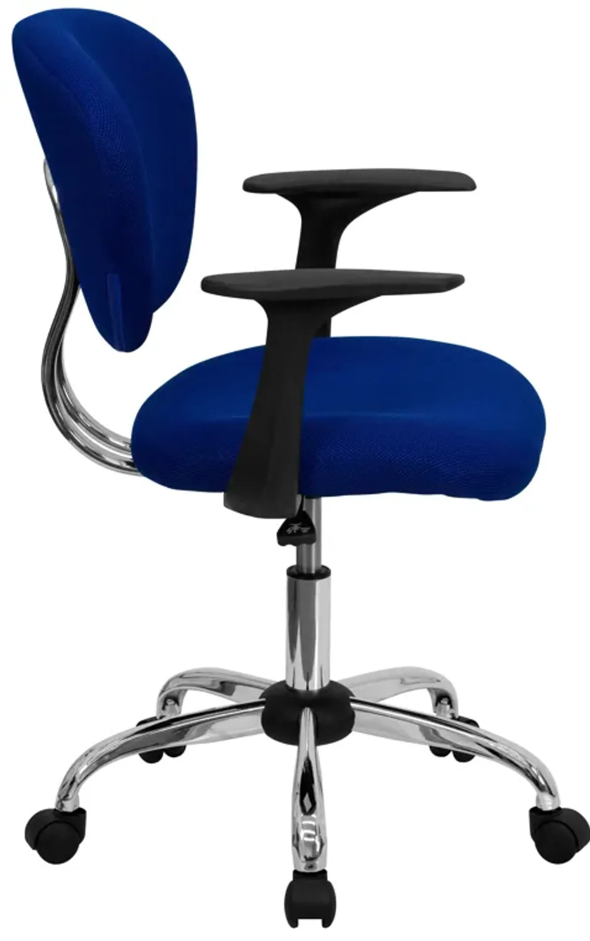 Beverly Mid-Back Mesh Padded Swivel Task Office Chair with Chrome Base and Arms