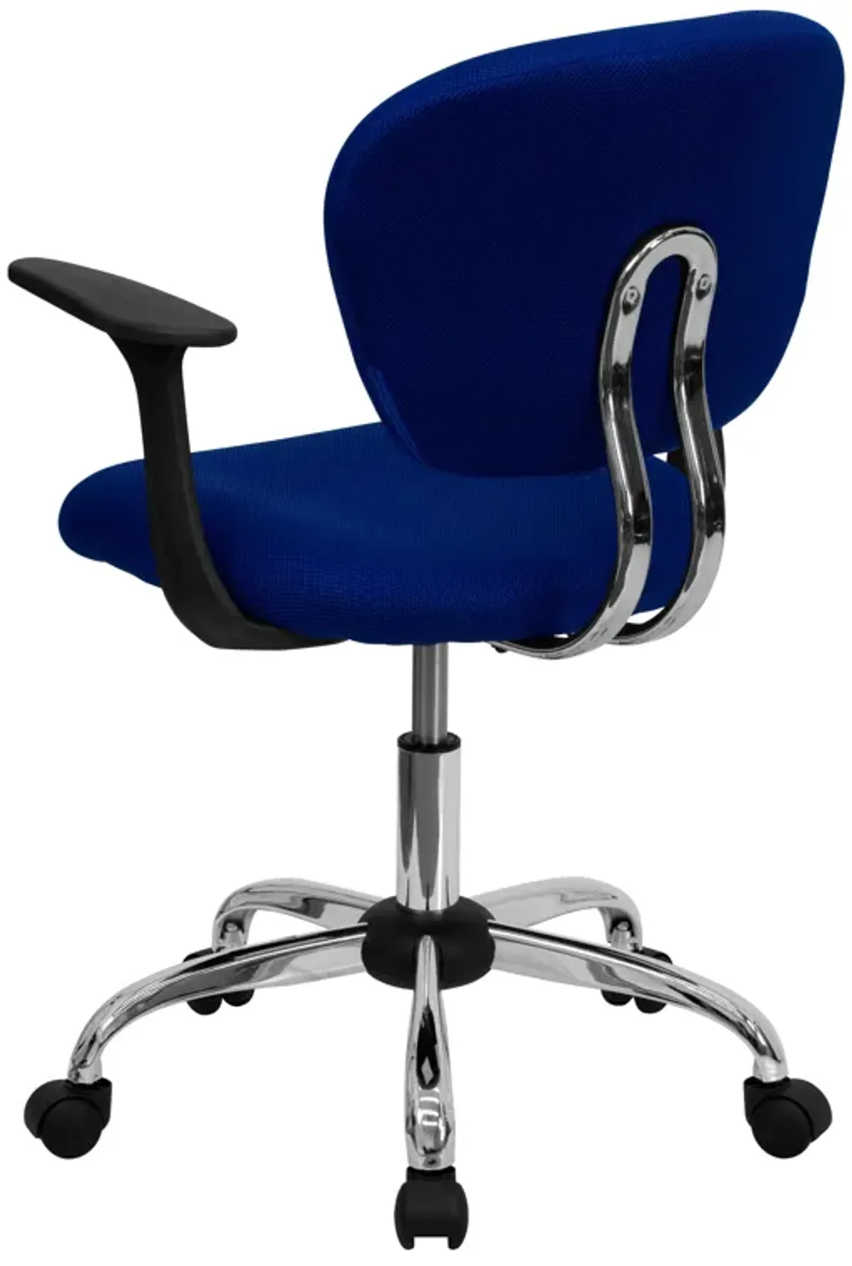 Beverly Mid-Back Mesh Padded Swivel Task Office Chair with Chrome Base and Arms