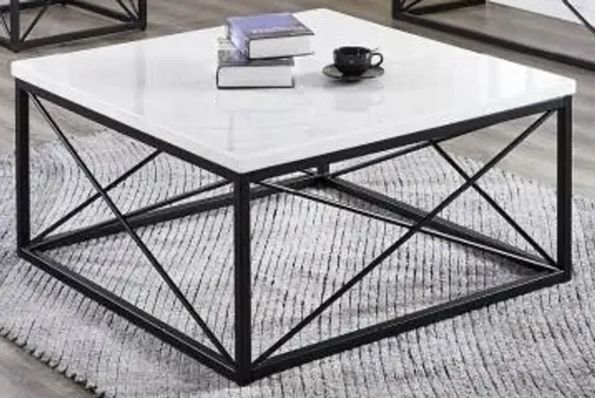 Skyler White Marble Cocktail Table