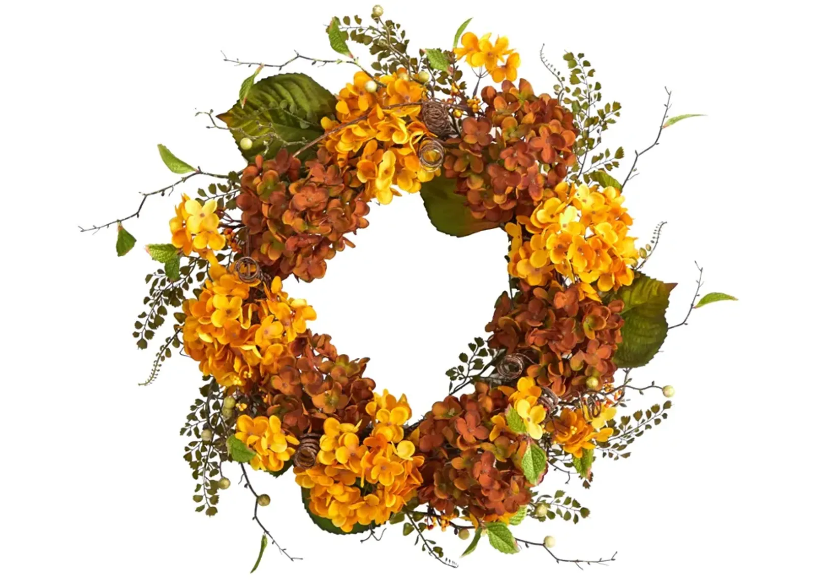 HomPlanti 24" Fall Hydrangea Artificial Autumn Wreath