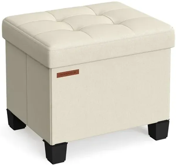 Tufted Storage Ottoman with Legs – Elegant Seating with Lift-Top Lid and Built-In Storage for Pillows or Throws