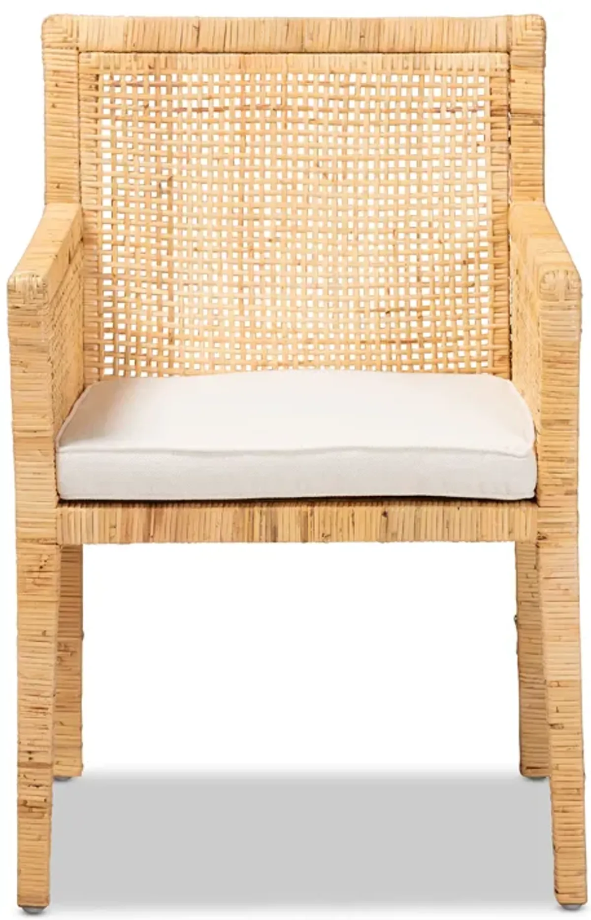 Baxton Studio Karis Modern and Contemporary Natural Finished Wood and Rattan Dining Chair