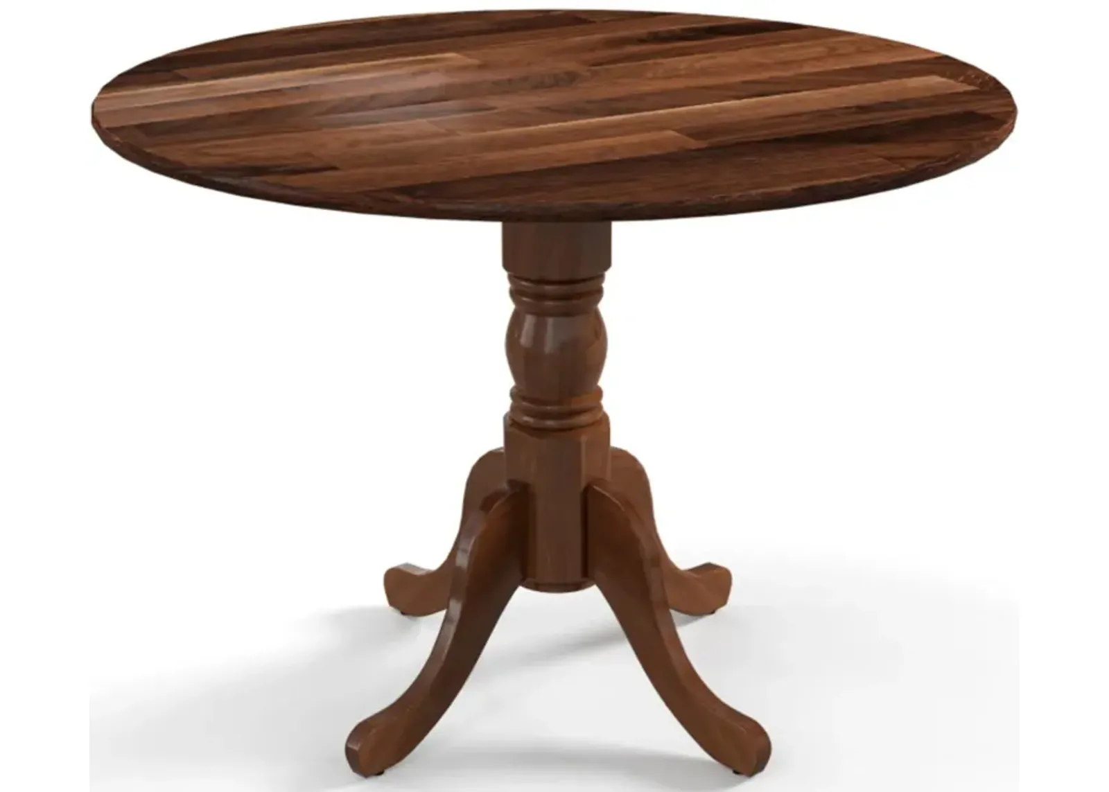 Hivvago Wooden Dining Table with Round Tabletop and Curved Trestle Legs