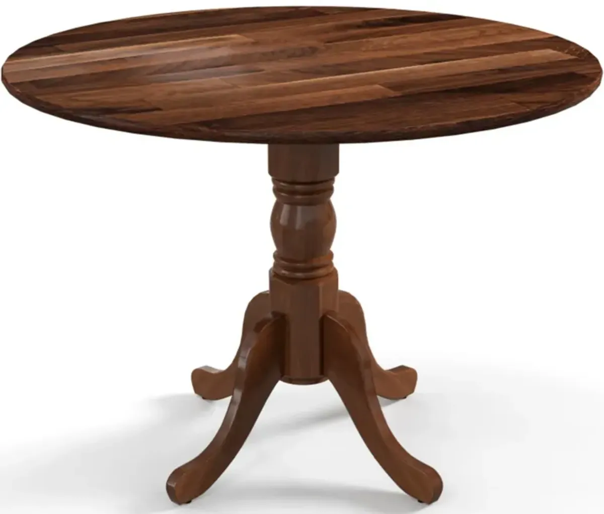 Hivvago Wooden Dining Table with Round Tabletop and Curved Trestle Legs