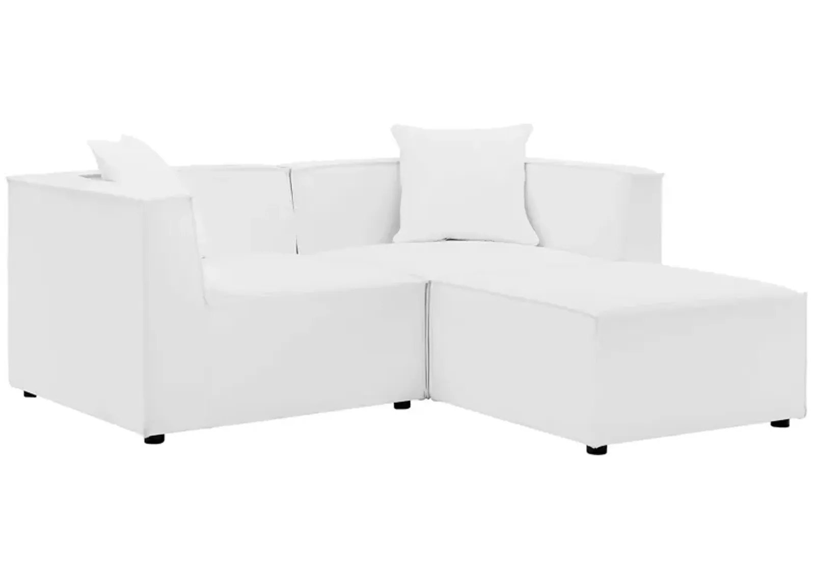 Modway - Saybrook Outdoor Patio Upholstered Loveseat and Ottoman Set