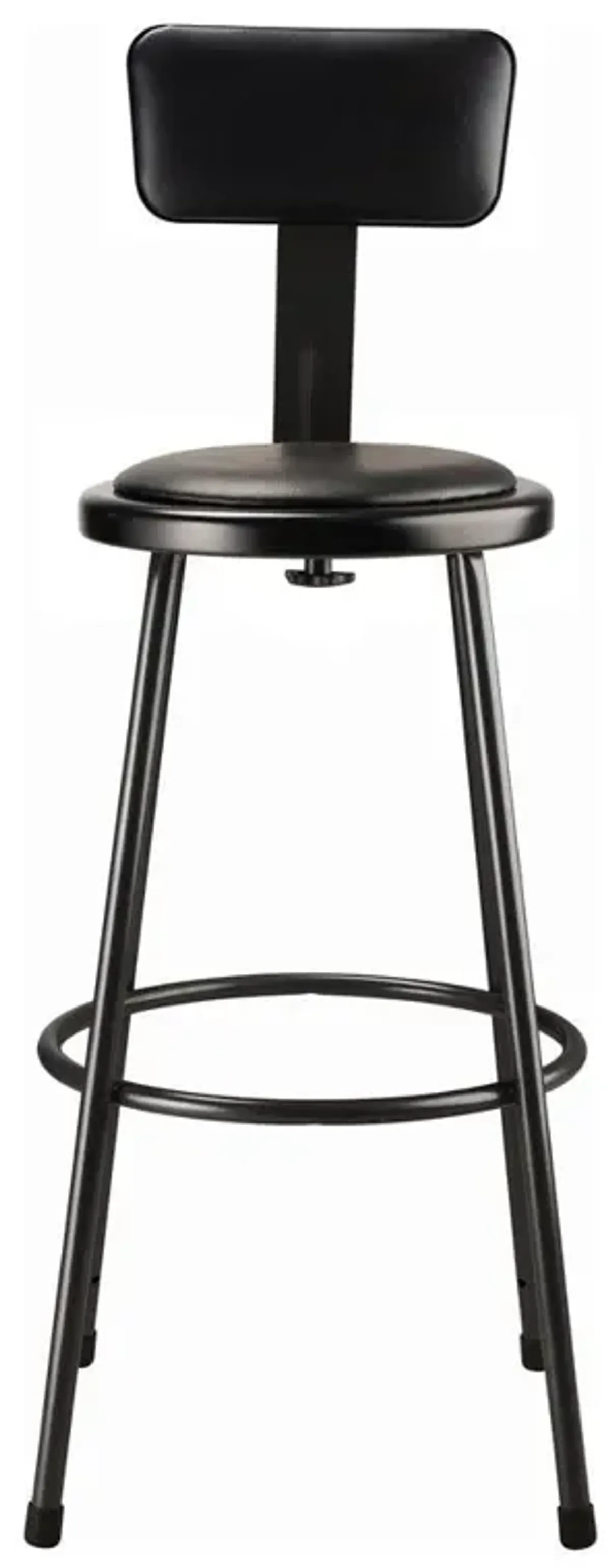 NPS® 30" Heavy Duty Vinyl Padded Steel Stool With Backrest, Black