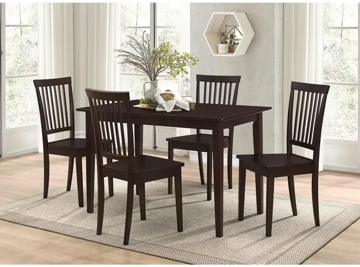 Gomez 5-piece Rectangular Dining Table Set Cappuccino