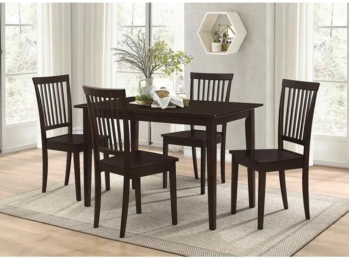 Gomez 5-piece Rectangular Dining Table Set Cappuccino