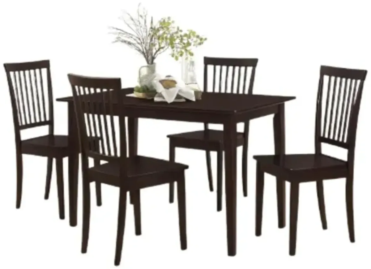 Gomez 5-piece Rectangular Dining Table Set Cappuccino