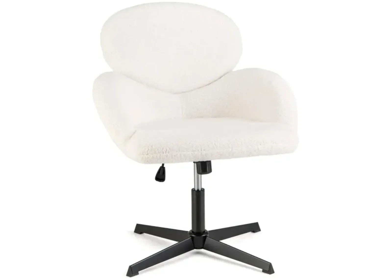 Hivvago Swivel Cross Legged Chair with Adjustable Height and Rocking Function-White