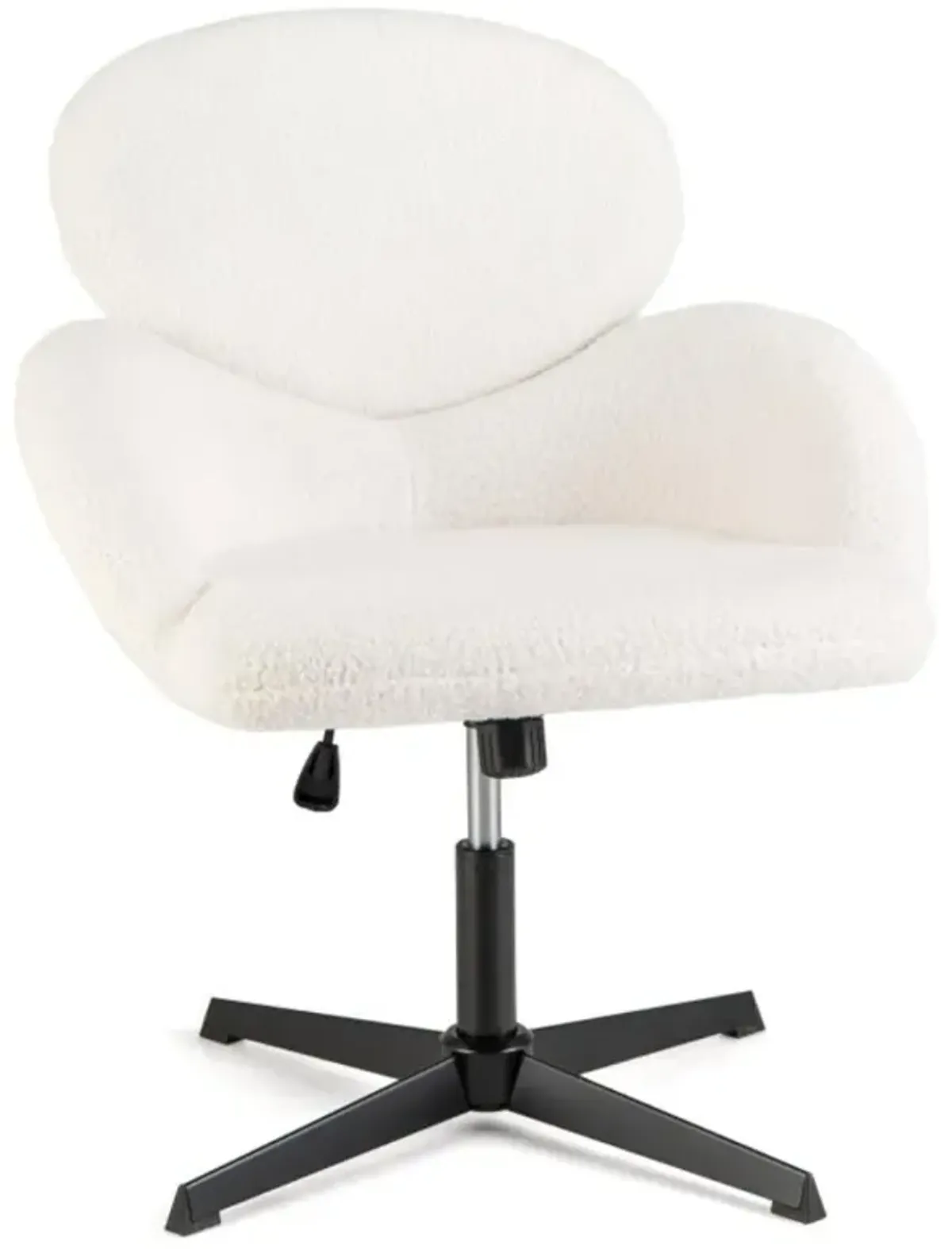 Hivvago Swivel Cross Legged Chair with Adjustable Height and Rocking Function-White