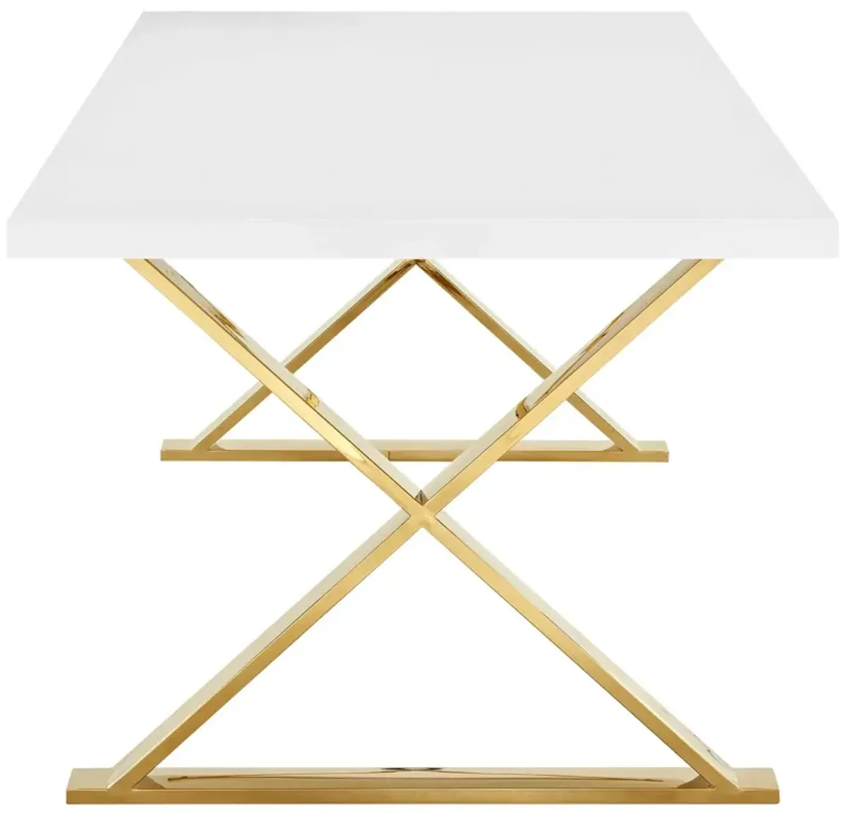 Modway - Sector Dining Table White Gold