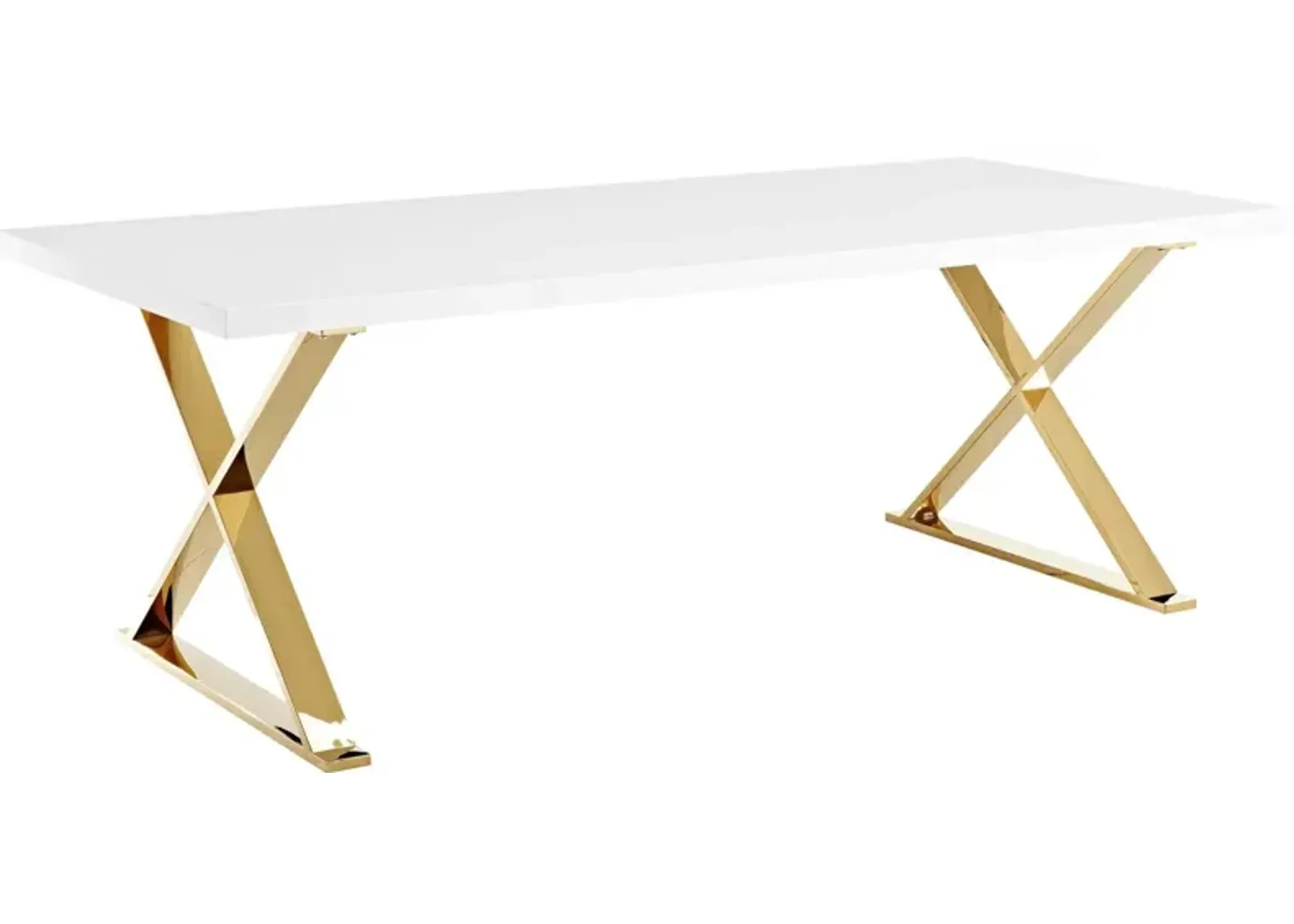 Modway - Sector Dining Table White Gold