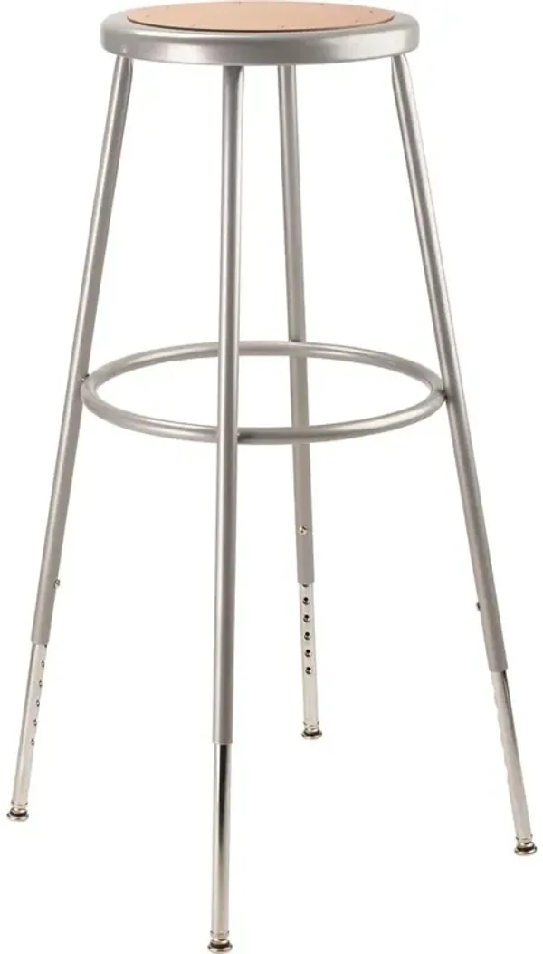 NPS® 32"-39" Height Adjustable Heavy Duty Steel Stool, Grey