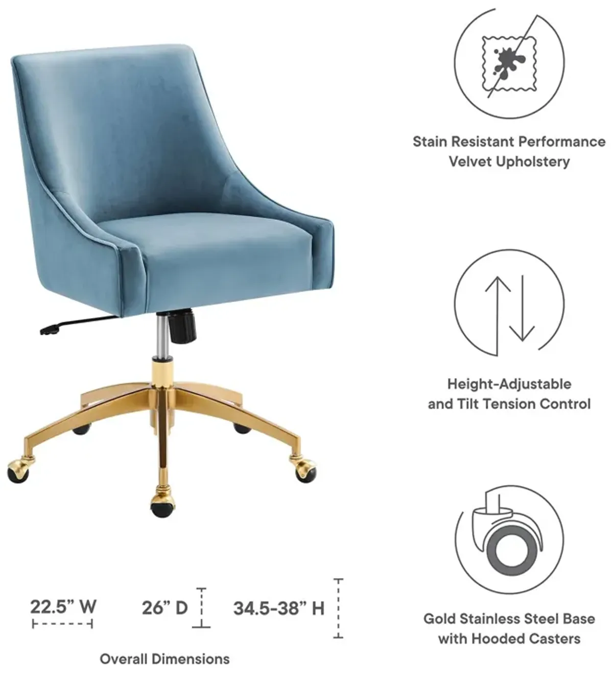 Modway Furniture - Discern Performance Velvet Office Chair