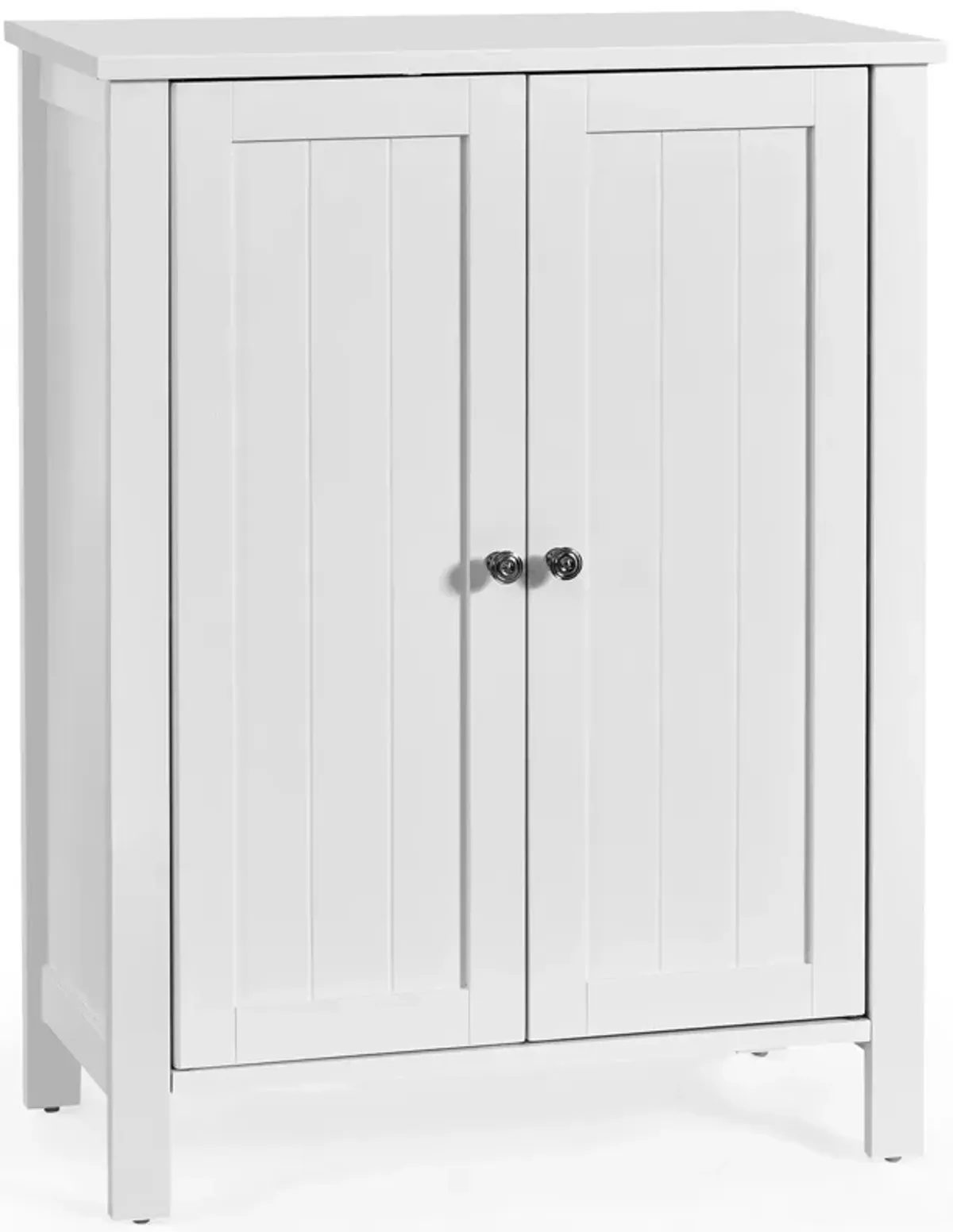 Costway 2-Door Bathroom Floor Storage Cabinet Space Saver Organizer White