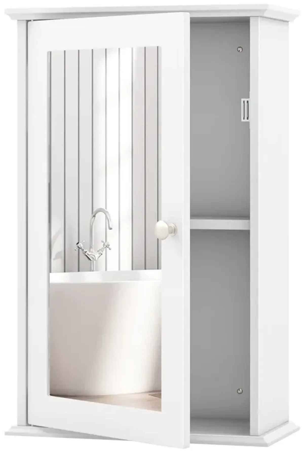 Bathroom Wall Cabinet with Single Mirror Door