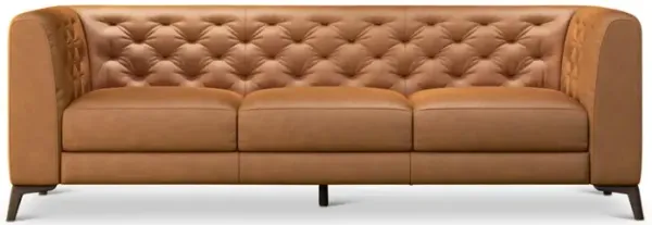 Ashcroft Furniture Co Carter Tufted Tight Back Genuine Leather Sofa