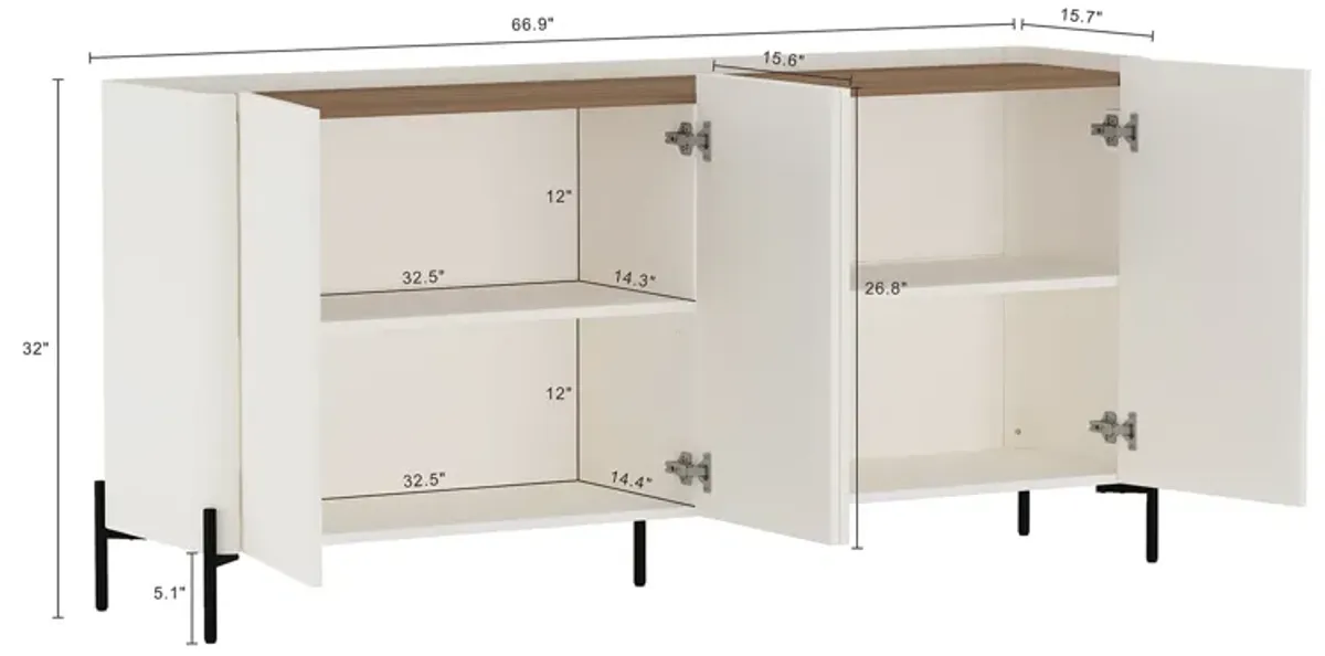 Abbey Beige Décor Cabinet and Sideboard Set