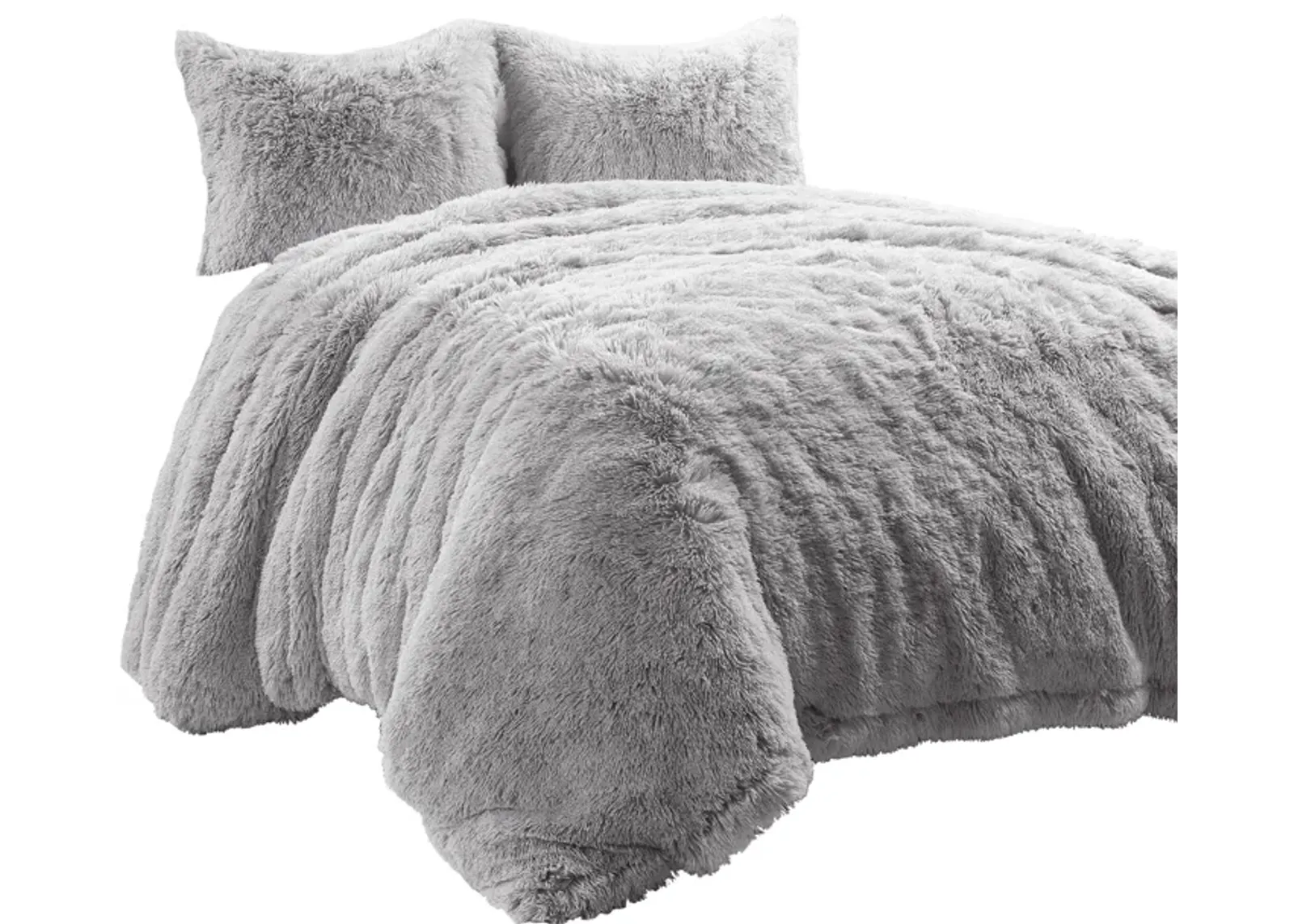 Emma Faux Fur Oversized Duvet Cover 3Pc Set