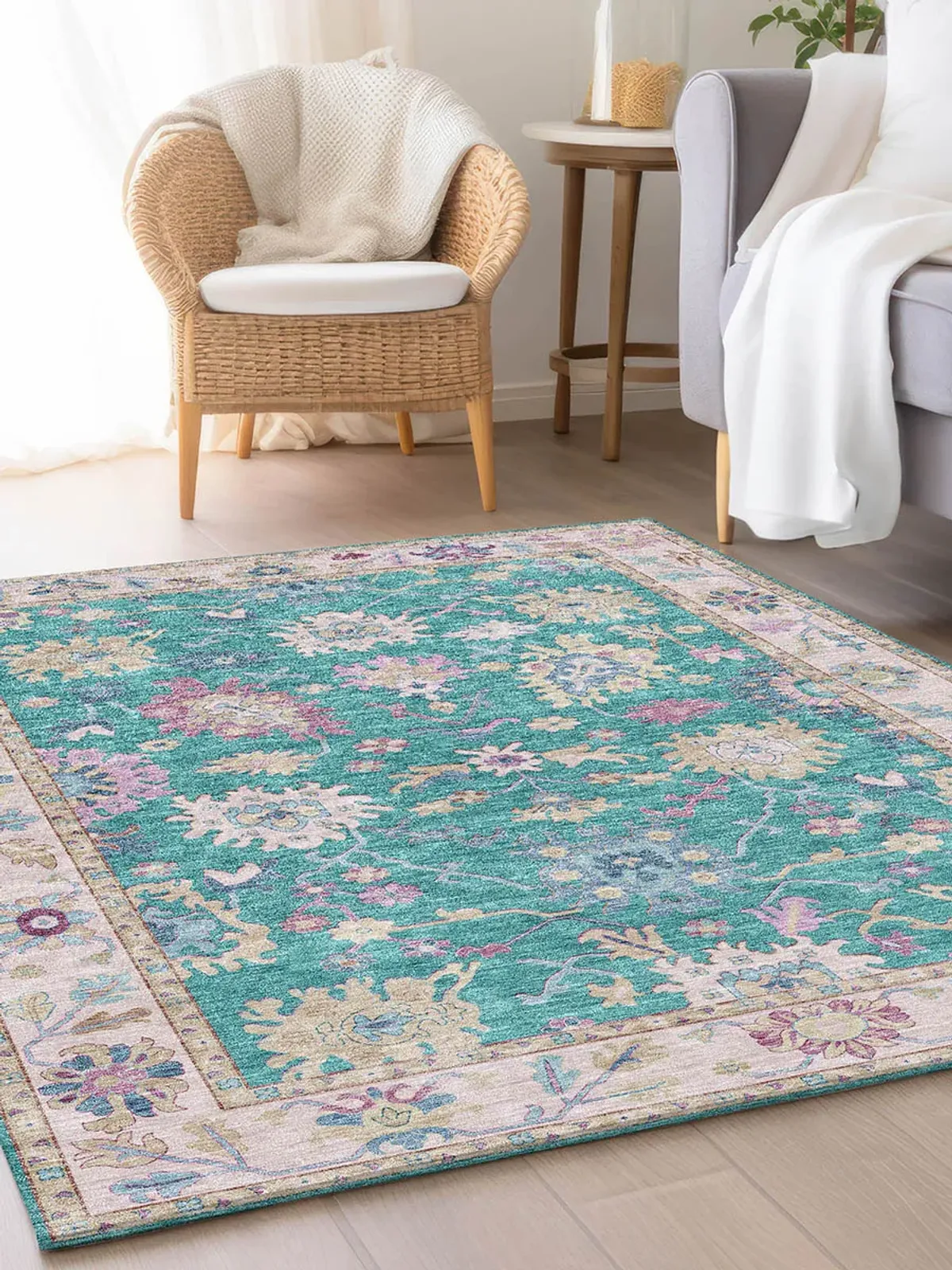 Hatay HY7 Teal 2'3" x 7'6" Rug