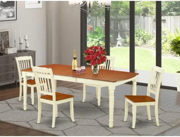 East West Furniture Dining Room Set Buttermilk & Cherry, DODA5-BMK-W