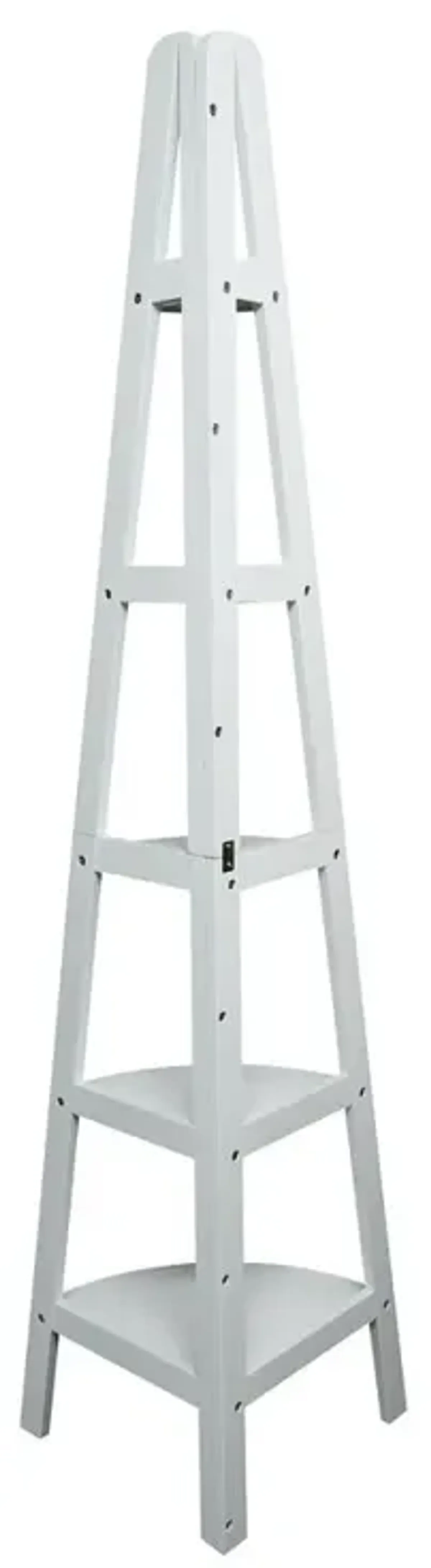 5-Shelf Corner Ladder Bookcase - White