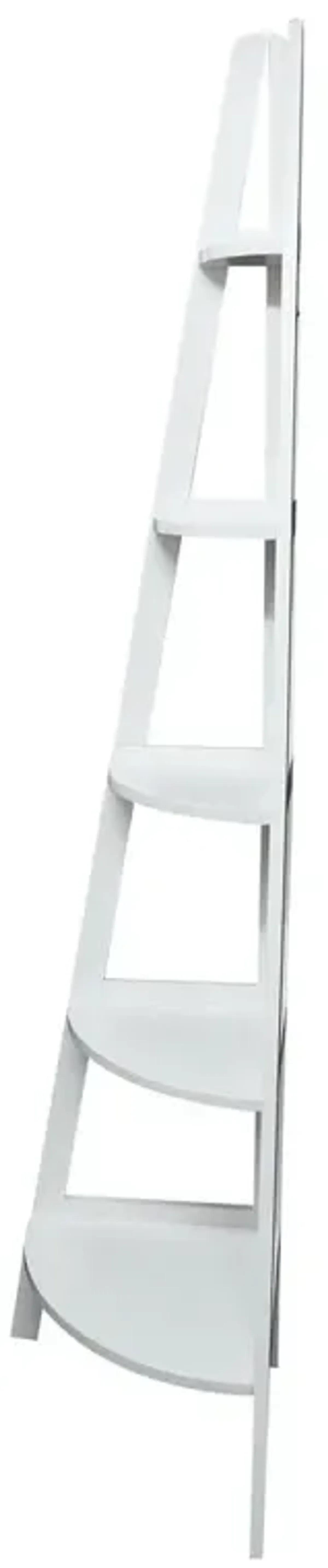 5-Shelf Corner Ladder Bookcase - White