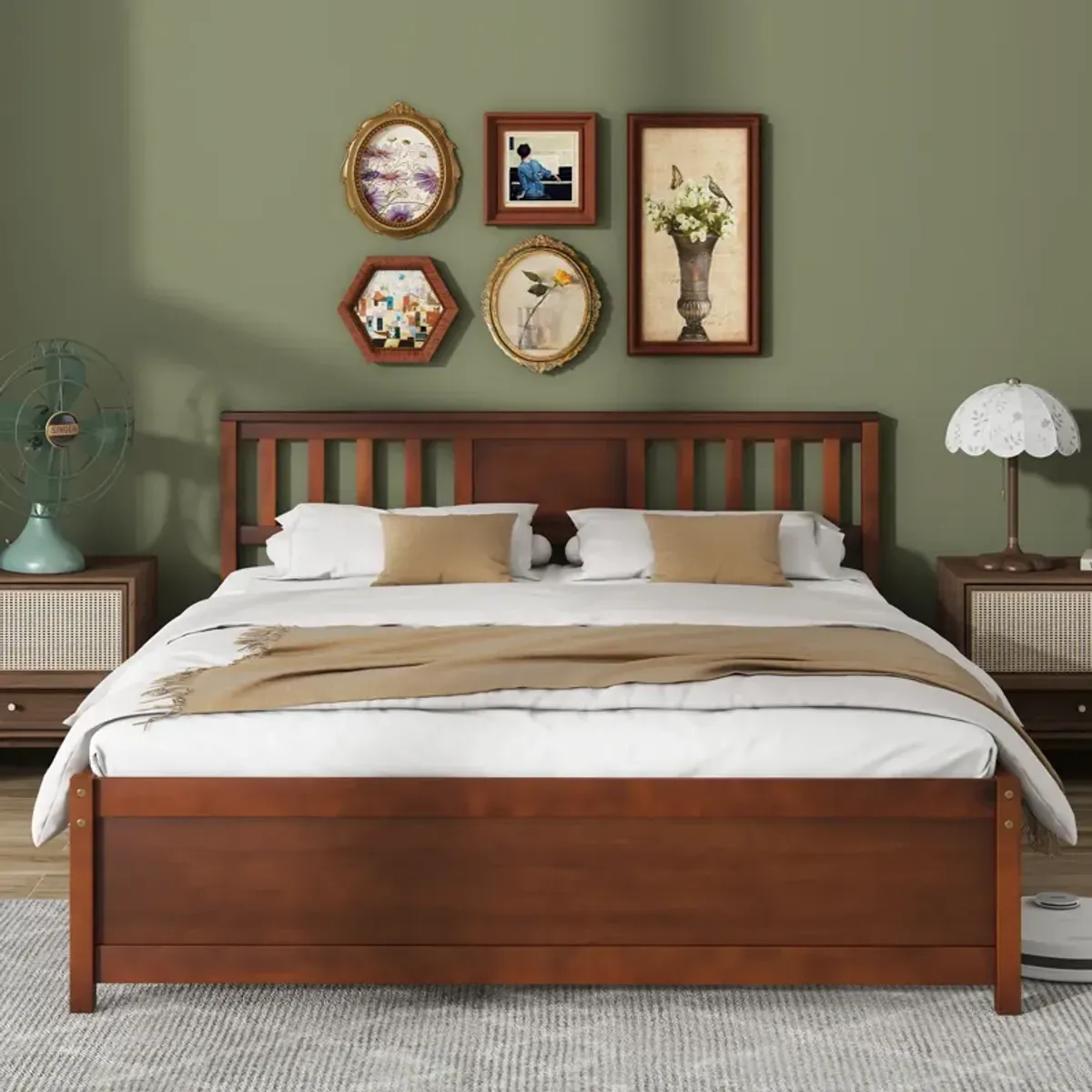 Wooden Platform Bed with Headboard and Slat Support, Sturdy Frame for a Comfortable and Stylish Bedroom