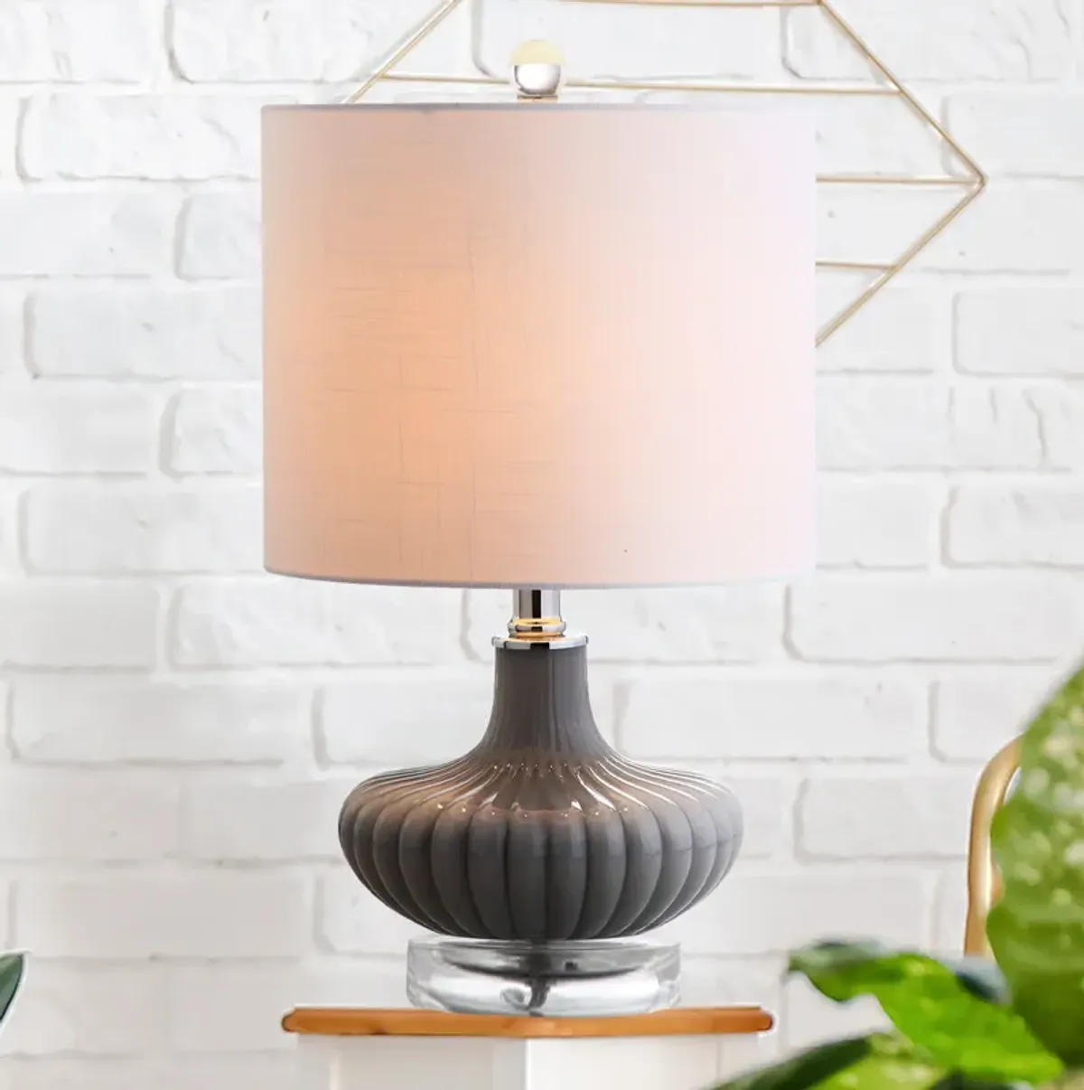 Kamille Glass and Lucite LED Table Lamp