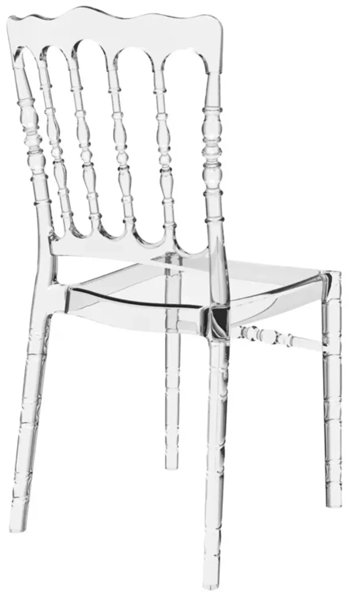 32" Clear Transparent Stackable Outdoor Patio Dining Chair