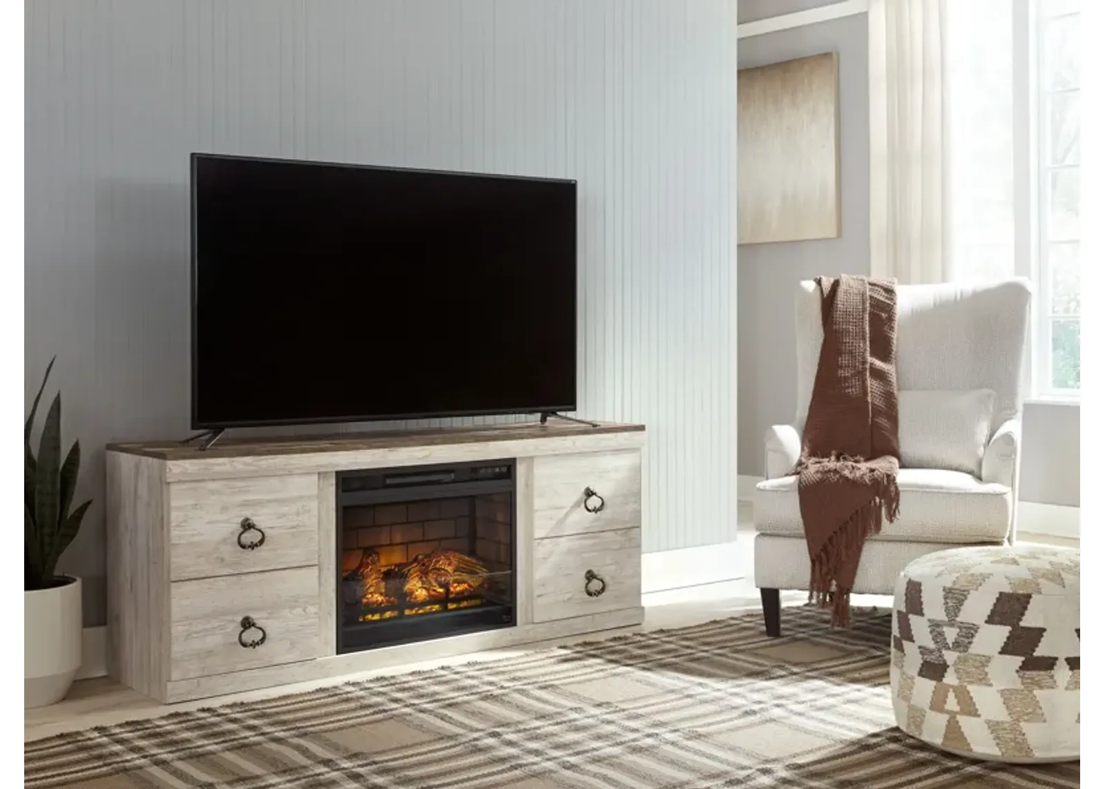 Willowton TV Stand with Electric Fireplace