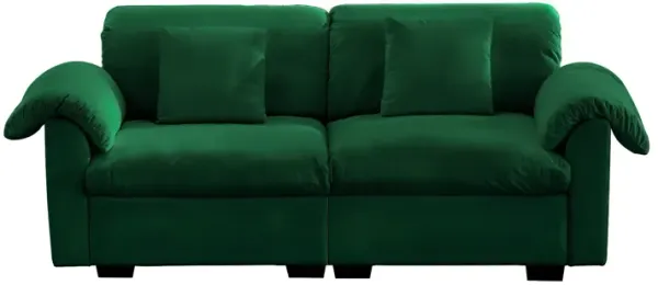 Merax Velvet Loveseat Sofa with Hidden Storage