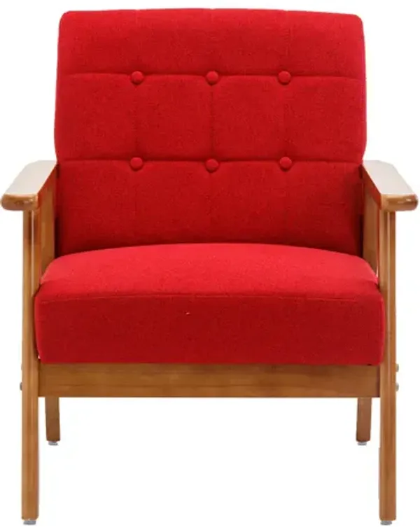 Streamdale Mid-Century Modern Leisure Chair with Wood Accents