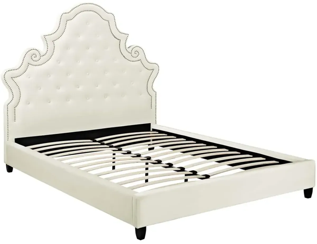 Modway - Valentina Queen Tufted Nailhead Performance Velvet Platform Bed