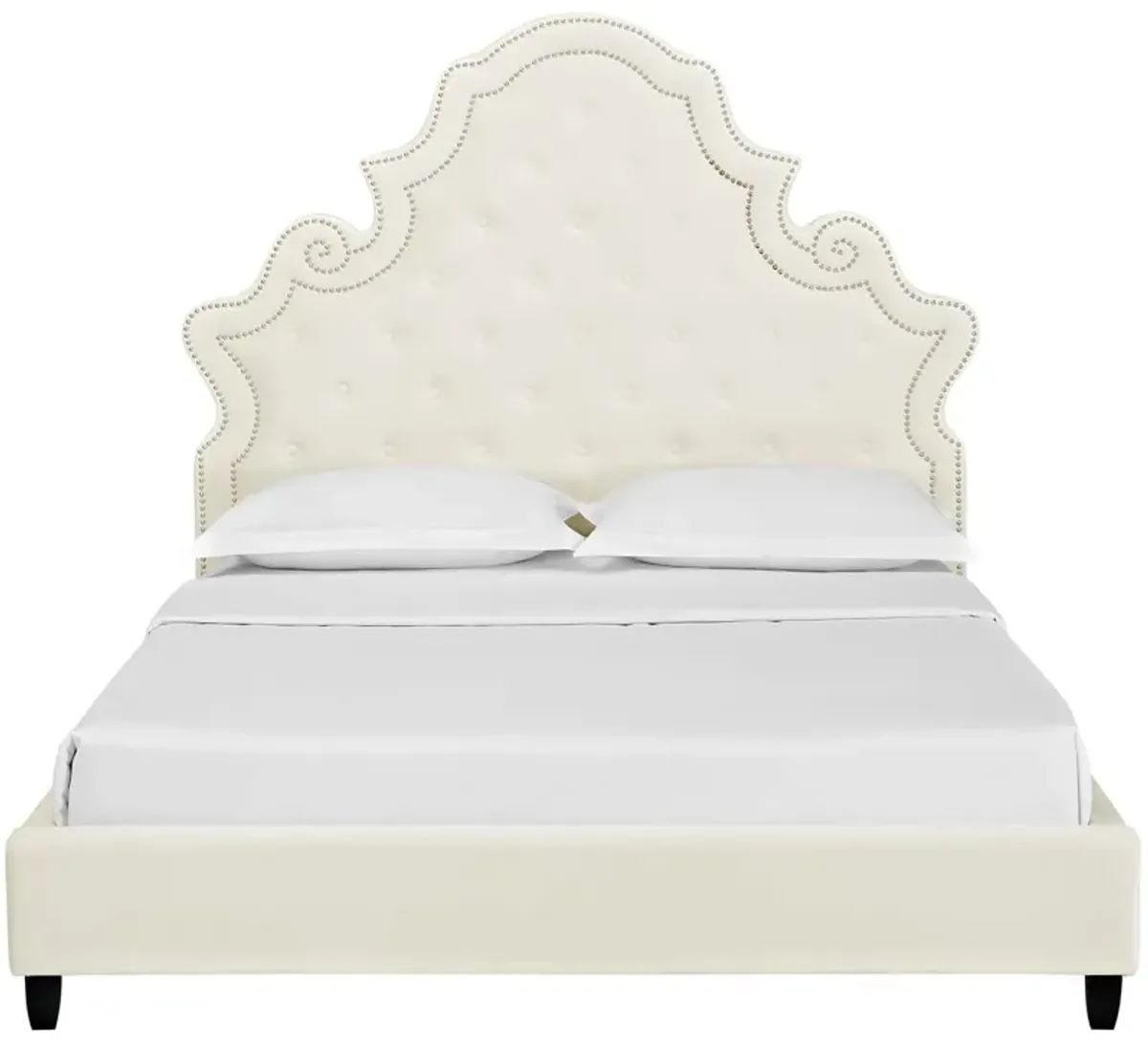 Modway - Valentina Queen Tufted Nailhead Performance Velvet Platform Bed