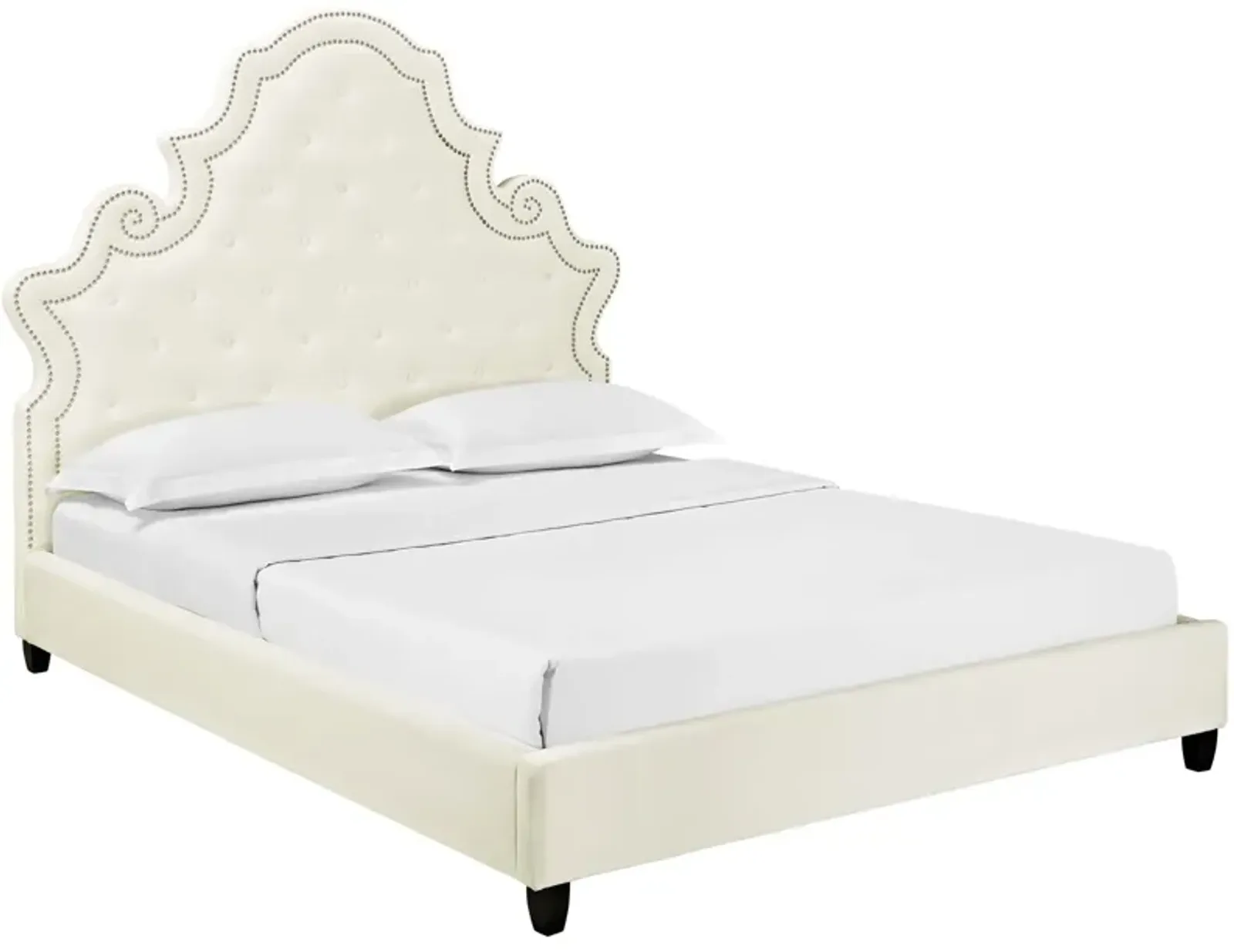 Modway - Valentina Queen Tufted Nailhead Performance Velvet Platform Bed