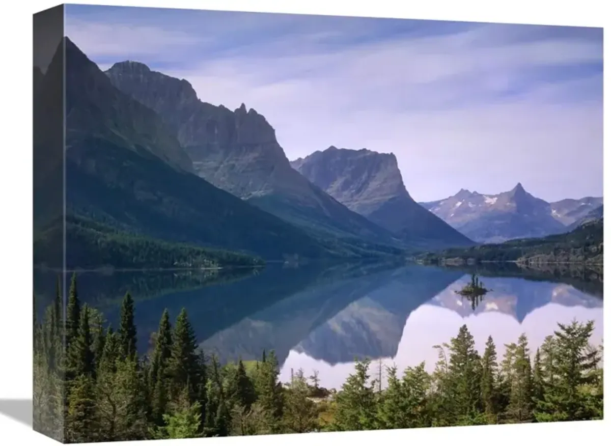 Wild Goose Island in St Marys Lake, Glacier National Park, Montana-Canvas Art-16x12