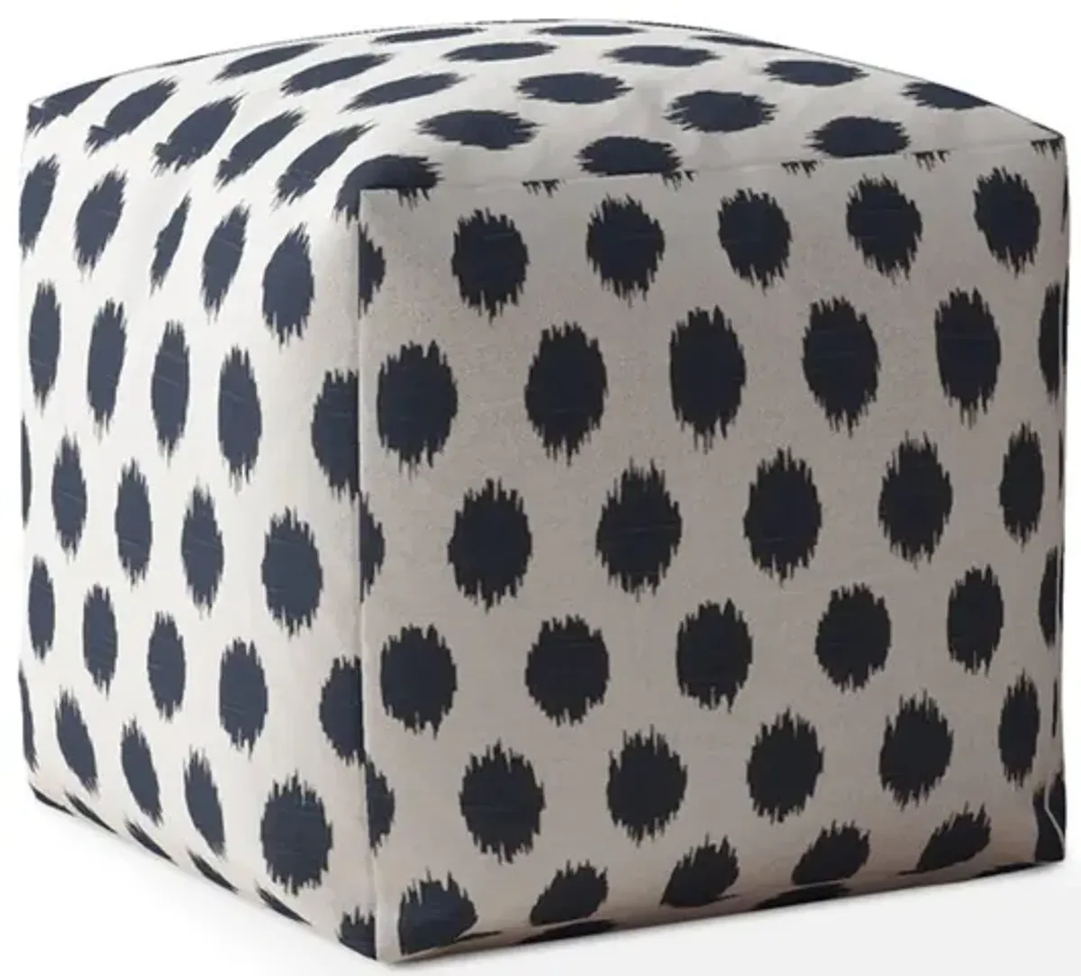 Homezia 17" White And Blue Polka Dots Pouf Ottoman