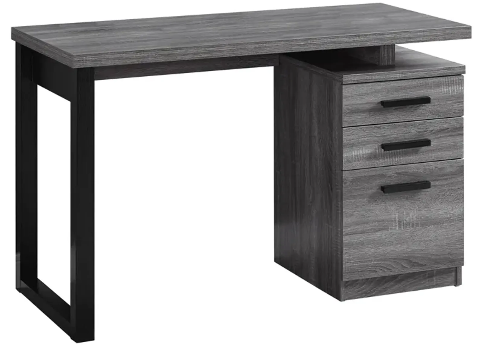 Monarch Specialties I 7295 Computer Desk, Home Office, Laptop, Left, Right Set-up, Storage Drawers, 48"L, Work, Laminate, Grey, Black, Contemporary, Modern