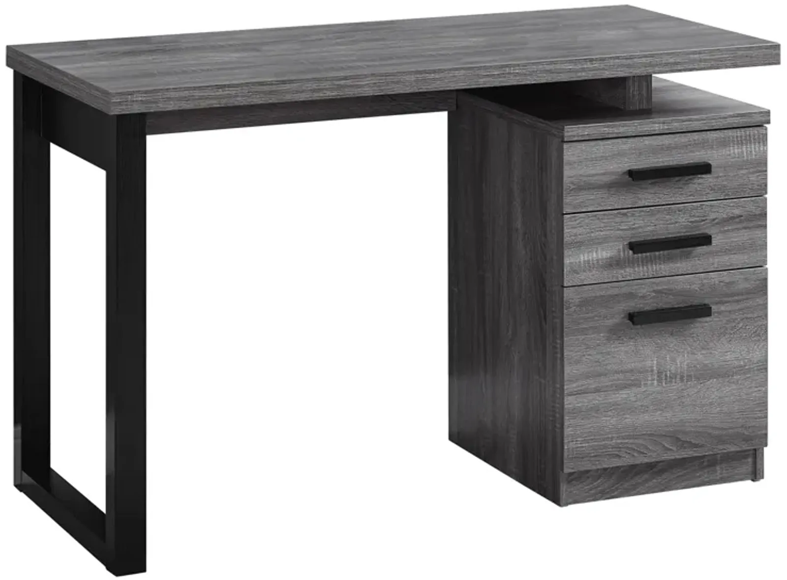 Monarch Specialties I 7295 Computer Desk, Home Office, Laptop, Left, Right Set-up, Storage Drawers, 48"L, Work, Laminate, Grey, Black, Contemporary, Modern