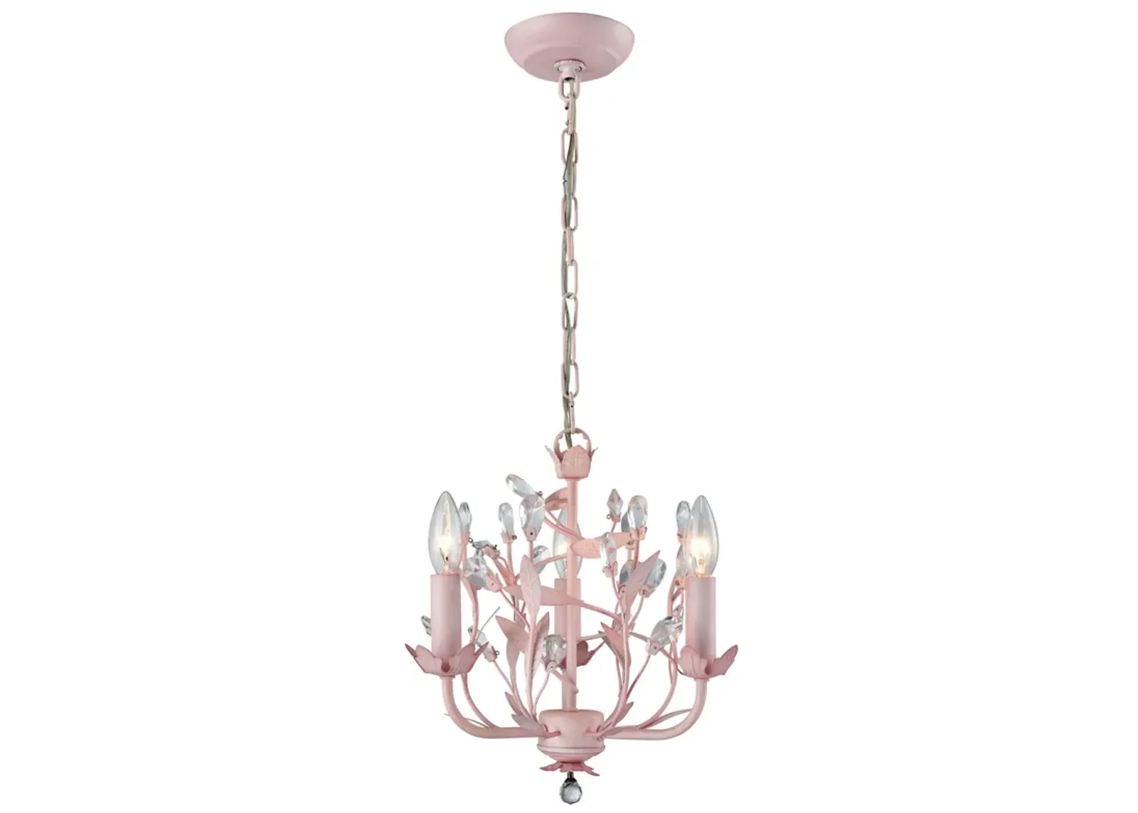 Circeo 13'' Wide 3-Light Pink Chandelier