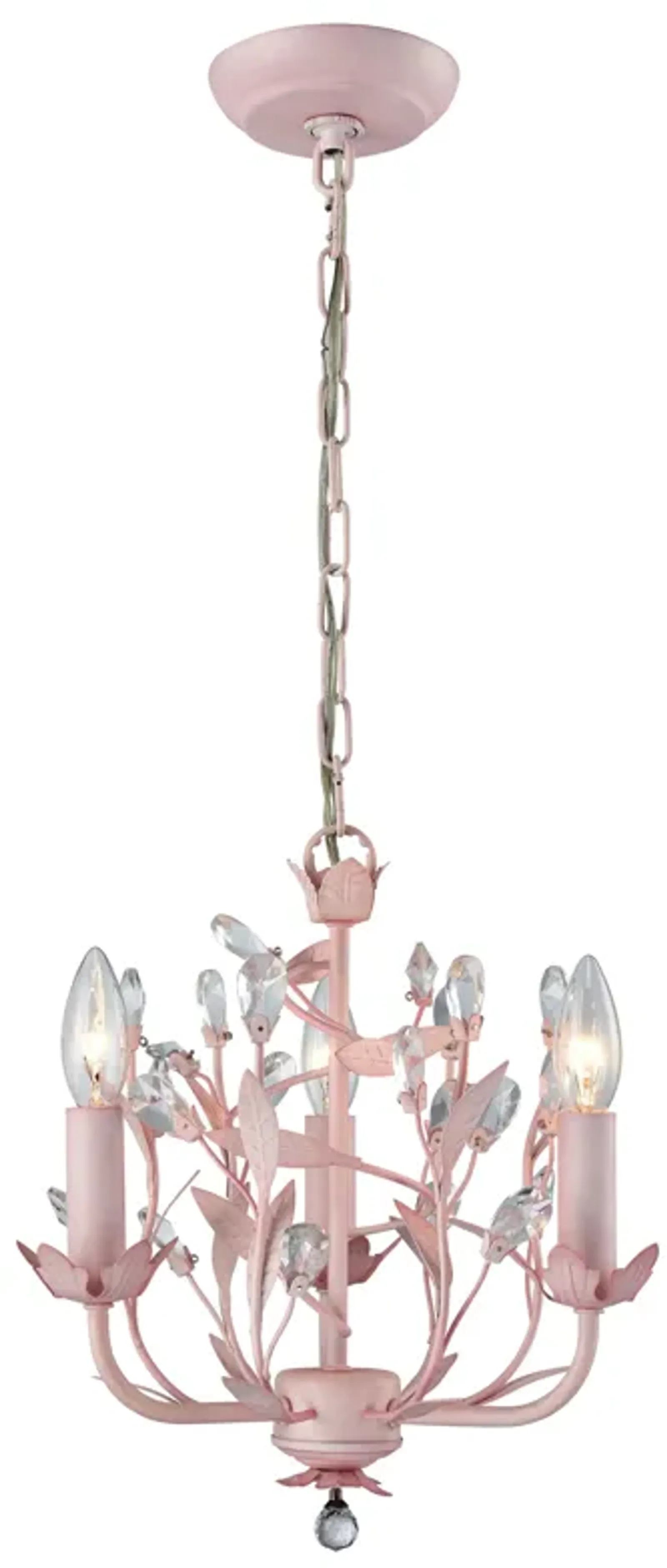 Circeo 13'' Wide 3-Light Pink Chandelier