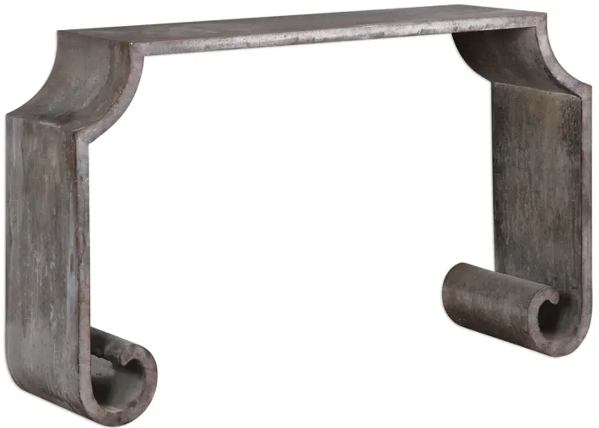 Agathon Stone Gray Console Table