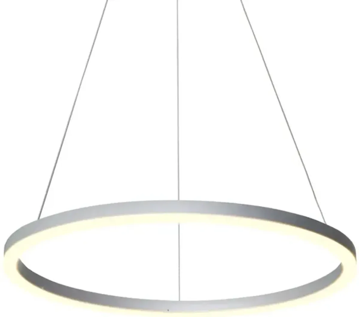 VONN Lighting Integrated LED Pendant Light Height Adjustable Circular Chandelier in Silver