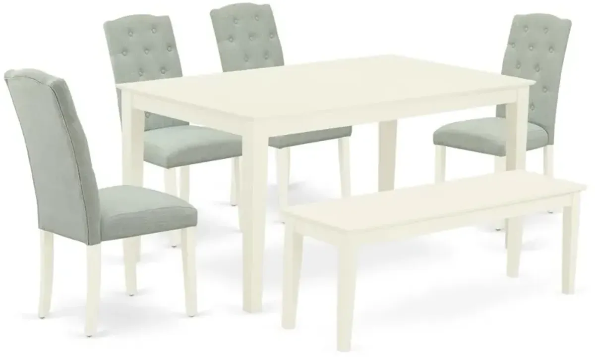 Dining Room Set Linen White, CACE6-LWH-15