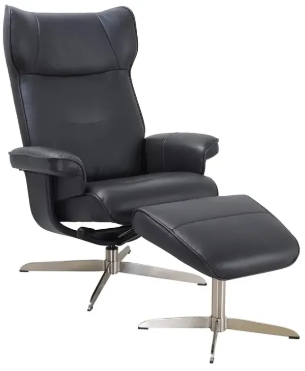 Scandinavian / European-styled recliner & ottoman