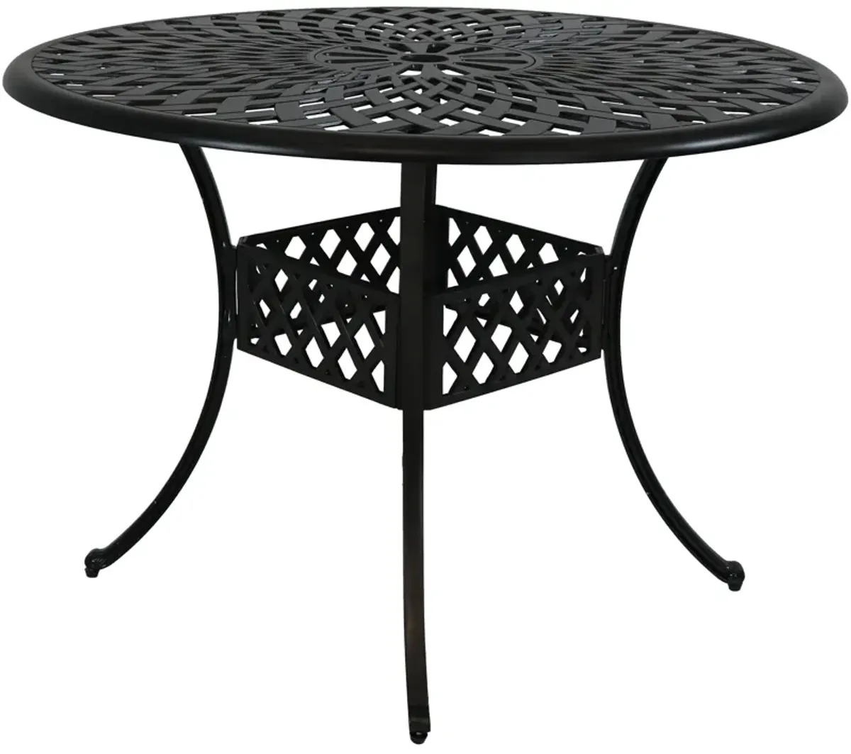 Sunnydaze 41.5 in Crossweave Cast Aluminum Round Patio Dining Table